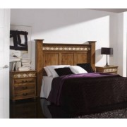 Dormitorio rústico madera y mármol