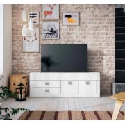 Mueble tv moderno blanco grande 160