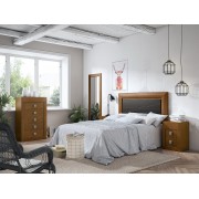 Dormitorio moderno madera nogal gris